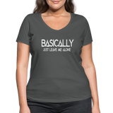 Basically - Frauen Bio-T-Shirt mit V-Ausschnitt von Stanley & Stella - Anthrazit