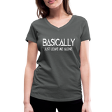 Basically - Frauen Bio-T-Shirt mit V-Ausschnitt von Stanley & Stella - Anthrazit