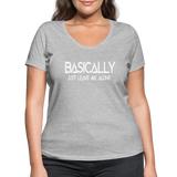 Basically - Frauen Bio-T-Shirt mit V-Ausschnitt von Stanley & Stella - Grau meliert