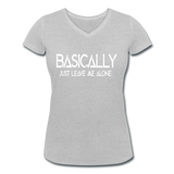 Basically - Frauen Bio-T-Shirt mit V-Ausschnitt von Stanley & Stella - Grau meliert