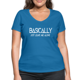 Basically - Frauen Bio-T-Shirt mit V-Ausschnitt von Stanley & Stella - Pfauenblau