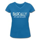 Basically - Frauen Bio-T-Shirt mit V-Ausschnitt von Stanley & Stella - Pfauenblau