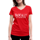 Basically - Frauen Bio-T-Shirt mit V-Ausschnitt von Stanley & Stella - Rot