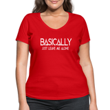 Basically - Frauen Bio-T-Shirt mit V-Ausschnitt von Stanley & Stella - Rot