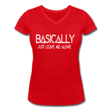 Basically - Frauen Bio-T-Shirt mit V-Ausschnitt von Stanley & Stella - Rot