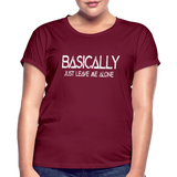 Basically - Frauen Oversize T-Shirt - Bordeaux