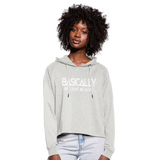 Basically - Frauen Cropped Hoodie - Beige meliert