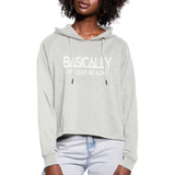 Basically - Frauen Cropped Hoodie - Beige meliert