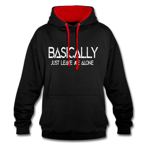 Basically - Frauen Kontrast-Hoodie - Schwarz/Rot