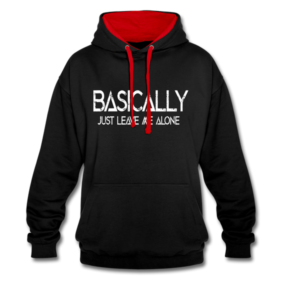 Basically - Frauen Kontrast-Hoodie - Schwarz/Rot