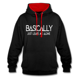 Basically - Frauen Kontrast-Hoodie - Schwarz/Rot