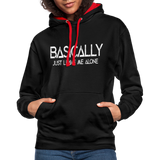 Basically - Frauen Kontrast-Hoodie - Schwarz/Rot