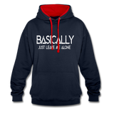 Basically - Frauen Kontrast-Hoodie - Navy/Rot