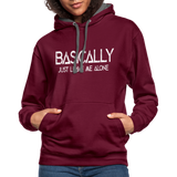 Basically - Frauen Kontrast-Hoodie - Weinrot/Anthrazit