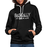 Basically - Frauen Kontrast-Hoodie - Schwarz/Grau meliert