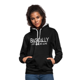 Basically - Frauen Kontrast-Hoodie - Schwarz/Grau meliert