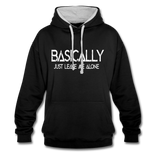 Basically - Frauen Kontrast-Hoodie - Schwarz/Grau meliert