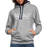 Basically - Frauen Kontrast-Hoodie - Grau meliert/Navy