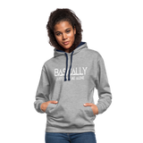 Basically - Frauen Kontrast-Hoodie - Grau meliert/Navy