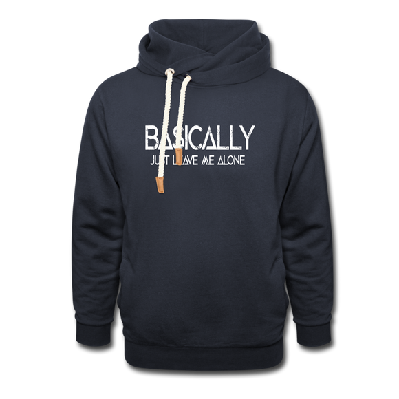 Basically - Frauen Schalkragen Hoodie - Navy