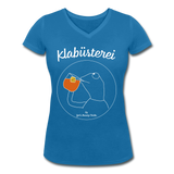 Frosch - Frauen Bio-T-Shirt mit V-Ausschnitt von Stanley & Stella - Pfauenblau