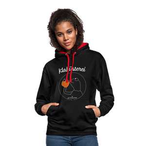 Frosch - Frauen Kontrast-Hoodie - Schwarz/Rot