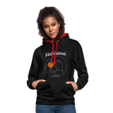 Frosch - Frauen Kontrast-Hoodie - Schwarz/Rot