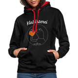 Frosch - Frauen Kontrast-Hoodie - Schwarz/Rot