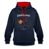 Frosch - Frauen Kontrast-Hoodie - Navy/Rot