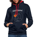 Frosch - Frauen Kontrast-Hoodie - Navy/Rot