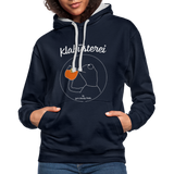 Frosch - Frauen Kontrast-Hoodie - Navy/Grau meliert