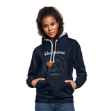 Frosch - Frauen Kontrast-Hoodie - Navy/Grau meliert