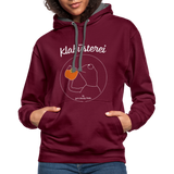 Frosch - Frauen Kontrast-Hoodie - Weinrot/Anthrazit