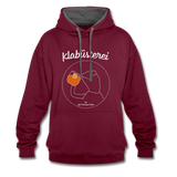 Frosch - Frauen Kontrast-Hoodie - Weinrot/Anthrazit