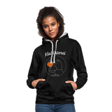 Frosch - Frauen Kontrast-Hoodie - Schwarz/Grau meliert