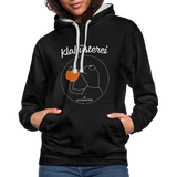 Frosch - Frauen Kontrast-Hoodie - Schwarz/Grau meliert