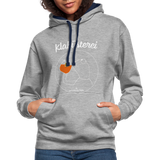 Frosch - Frauen Kontrast-Hoodie - Grau meliert/Navy