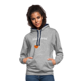 Frosch - Frauen Kontrast-Hoodie - Grau meliert/Navy