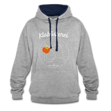 Frosch - Frauen Kontrast-Hoodie - Grau meliert/Navy