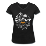 Sunflower - Frauen Bio-T-Shirt mit V-Ausschnitt von Stanley & Stella - Schwarz