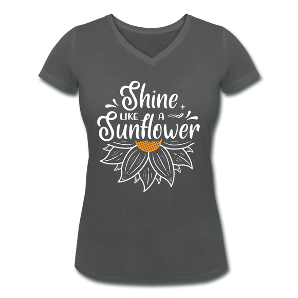 Sunflower - Frauen Bio-T-Shirt mit V-Ausschnitt von Stanley & Stella - Anthrazit