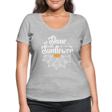 Sunflower - Frauen Bio-T-Shirt mit V-Ausschnitt von Stanley & Stella - Grau meliert