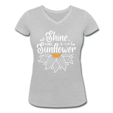 Sunflower - Frauen Bio-T-Shirt mit V-Ausschnitt von Stanley & Stella - Grau meliert