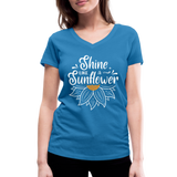 Sunflower - Frauen Bio-T-Shirt mit V-Ausschnitt von Stanley & Stella - Pfauenblau