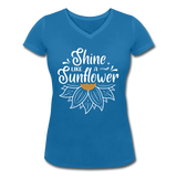 Sunflower - Frauen Bio-T-Shirt mit V-Ausschnitt von Stanley & Stella - Pfauenblau