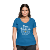 Sunflower - Frauen Bio-T-Shirt mit V-Ausschnitt von Stanley & Stella - Pfauenblau