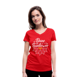 Sunflower - Frauen Bio-T-Shirt mit V-Ausschnitt von Stanley & Stella - Rot