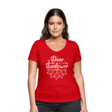 Sunflower - Frauen Bio-T-Shirt mit V-Ausschnitt von Stanley & Stella - Rot