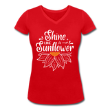 Sunflower - Frauen Bio-T-Shirt mit V-Ausschnitt von Stanley & Stella - Rot