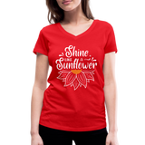 Sunflower - Frauen Bio-T-Shirt mit V-Ausschnitt von Stanley & Stella - Rot